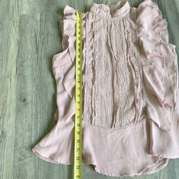 Self Esteem Juniors Pink Sleeveless Top with full back zipper, size large - Picture 4 of 8